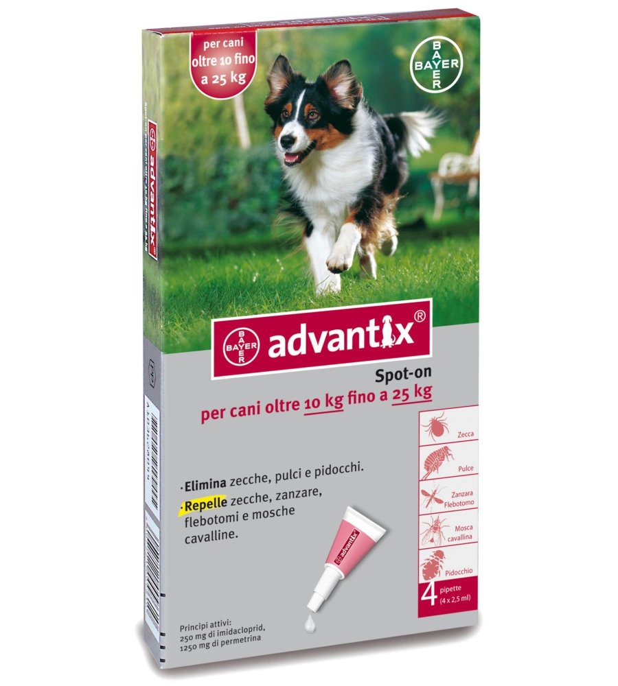 ADVANTIX SPOT ON ANTIPARASSITARIO PER CANI DA 10 A 25 KG - BAYER.